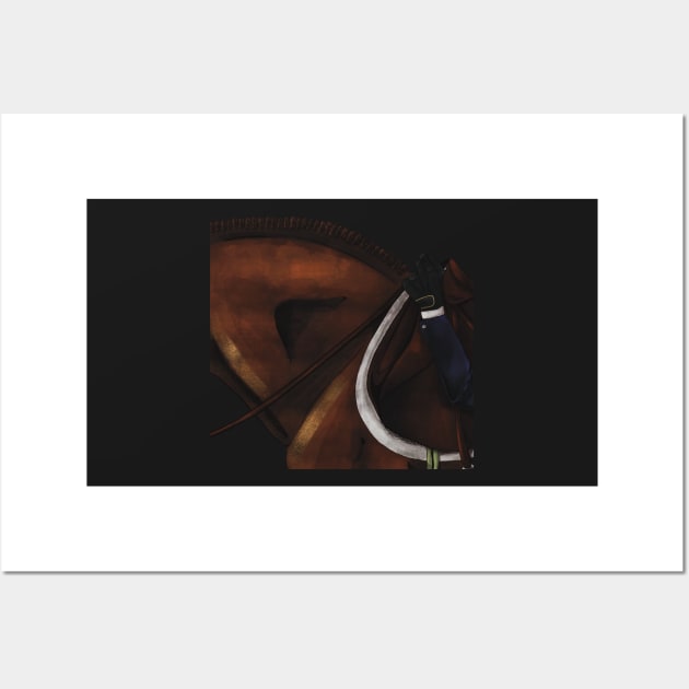 Hunter Jumper Details - Bay Horse Mounting up Wall Art by themarementality